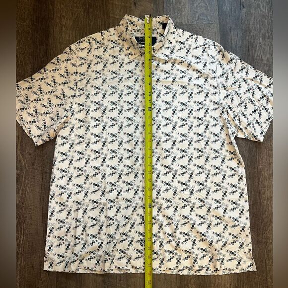 Nat Nast Mens Silk Shirt American Fit Geometric Print Button Down Size Large - Picture 12 of 14